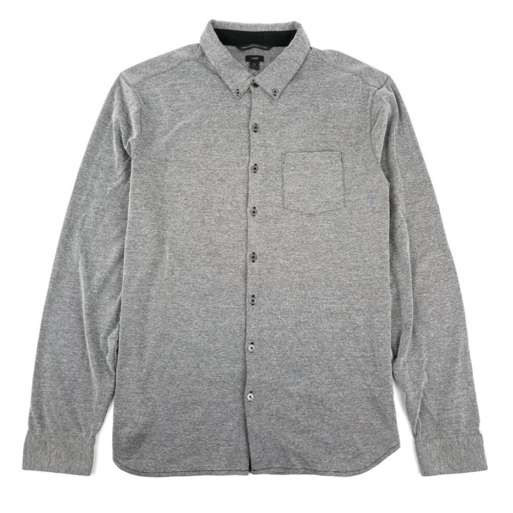 John Varvatos Luxe Gray Button Down Soft Shirt M